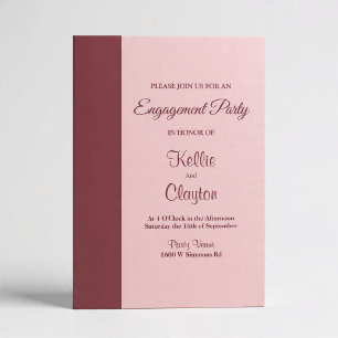 Burgundy Bar Minimalist Modern Invitation