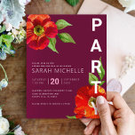 Burgundy Bat Mitzvah Floral Watercolor Bold Modern Enclosure Card<br><div class="desc">Be proud, rejoice and celebrate this milestone of your favourite Bat Mitzvah with this sophisticated, personalized insert with additional information to your event! A chic, stunning, floral watercolor with modern san serif type overlays a burgundy background. Personalize the custom text with your Bat Mitzvah’s name, date, and venue information. Guaranteed...</div>