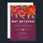 Burgundy Bat Mitzvah Watercolor Floral Modern Invitation<br><div class="desc">Be proud, rejoice and showcase this milestone of your favourite Bat Mitzvah with this sophisticated, personalized invitation! A chic, stunning, floral watercolor with modern san serif type overlays a burgundy background. Personalize the custom text with your Bat Mitzvah’s name, date, and venue information. Guaranteed to add stylish fun to her...</div>