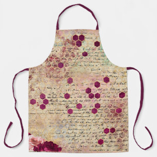 Burgundy Bee Series Design Eight  Apron