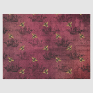 Burgundy Bee Series Design Four Tissue Paper