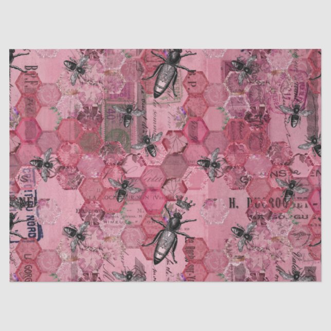 Burgundy Bee Series Design Twelve Tissue Paper (Front)