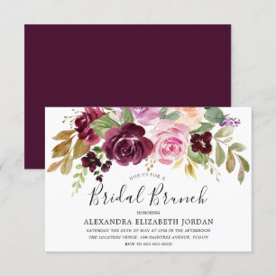 Burgundy Berry All Seasons Bridal Shower Brunch Invitation