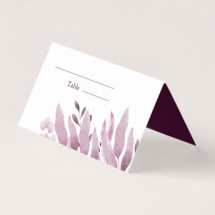 Burgundy Big Leaves Wedding Place Cards