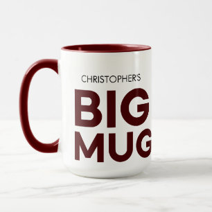 Burgundy Big Mug   Huge Mug   Custom Name Mug