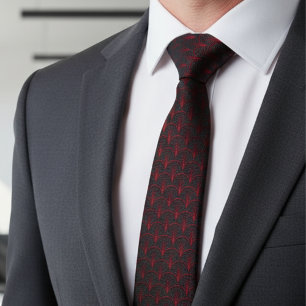 Burgundy Black Art Deco Pattern Tie