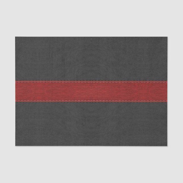 Burgundy & Black Leather Texture Print Tissue Paper (Front)