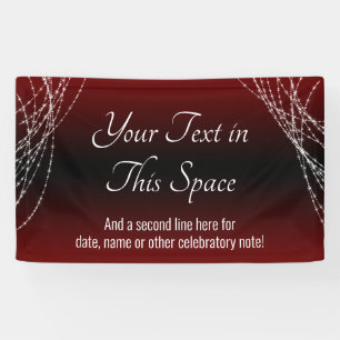 Burgundy Black Ombre Lights Add Your Custom Text Banner