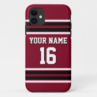 Burgundy Black Team Jersey Custom Number Name