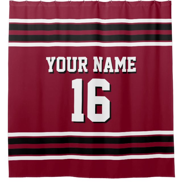 Burgundy Black White Stripes Sports Jersey (Front)