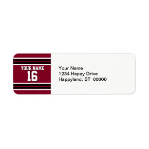 Burgundy Black Wht Team Jersey Numéro personnalisé
