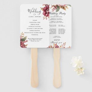 Burgundy Bliss: Elegant Floral Vine Pattern in Win Hand Fan