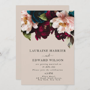 Burgundy Bliss: Elegant Floral Vine Pattern in Win Invitation