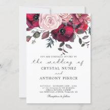 Burgundy Bloom Blush Blue Floral Wedding
