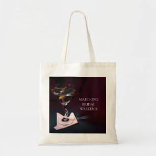 Burgundy Blue Bridal Party Wedding Weekend Martin Tote Bag