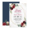 Burgundy Blue Floral Gold Geometric Bridal Shower