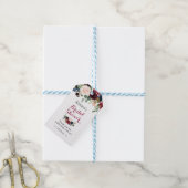 Burgundy Blush Blue Floral Bridal Shower Favour Gift Tags (With Twine)