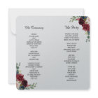 Burgundy Blush Floral Blue Programme de mariage pl