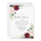 Burgundy Blush Floral Bridal Shower Invitation