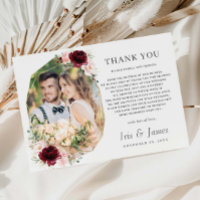 Burgundy Blush Floral Geometic Photo Wedding