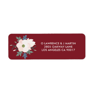 Burgundy Blush Floral Mariage Adresse