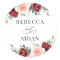 Burgundy Blush Floral Personalized Wedding Classic