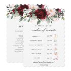 Burgundy Blush Floral Wedding Order of Event