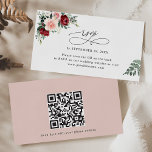 Burgundy Blush Floral Wedding QR Code RSVP Cards<br><div class="desc">Designed to coordinate with our Romantic Blooms wedding collection,  this customizable RSVP card,  features watercolor burgundy and blush florals with greenery leaves and calligraphy script graphic text,  paired with a classy serif & modern sans font in black. Matching items available.</div>