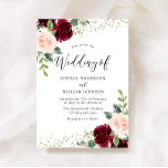 Burgundy & Blush Flowers Glitter Wedding Invitation<br><div class="desc">Burgundy & Blush Flowers Glitter Wedding Invitation

We also have plenty of other Invitation and collections.</div>