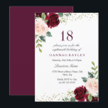 Burgundy Blush Glitter 18th Birthday Party Invitation<br><div class="desc">Burgundy Blush Glitter 18th Birthday Party Invitation

We also have plenty of other Invitation and collections.</div>