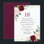 Burgundy Blush Glitter 18th Birthday Party Invitation<br><div class="desc">Burgundy Blush Glitter 18th Birthday Party Invitation

We also have plenty of other Invitation and collections.</div>