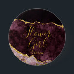 Burgundy Blush Gold Foil Agate Marble Flower Girl 3 Inch Round Button<br><div class="desc">Burgundy Blush Pink Watercolor & Gold Foil Watercolor Marble Agate Gilded Geode Design,  with Modern and Script fonts. Trendy and Chic Wedding Flower Girl button! ~ Check my shop to see the entire wedding suite for this design!</div>