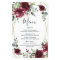 Burgundy Blush Gold Greenery Wedding Menu Cards