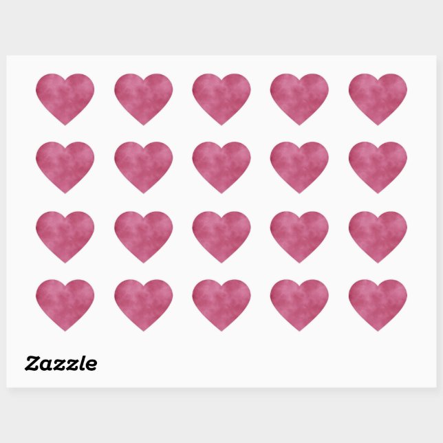 Burgundy Blush  Heart Sticker (Sheet)