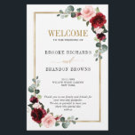 Burgundy Blush Modern Geometric Wedding Program<br><div class="desc">Elegant and modern romantic geometric watercolor floral folded wedding program card features a bouquet of burgundy / marsala , blush pink, Purple, peach watercolor roses with matching foliage. Perfect for a fall / midsummer wedding. Please find more matching designs and variations from my "blissweddingpaperie" store. And feel free to contact...</div>