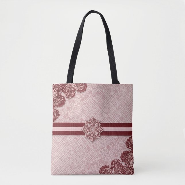 Burgundy & blush pink AI art  Tote Bag (Front)