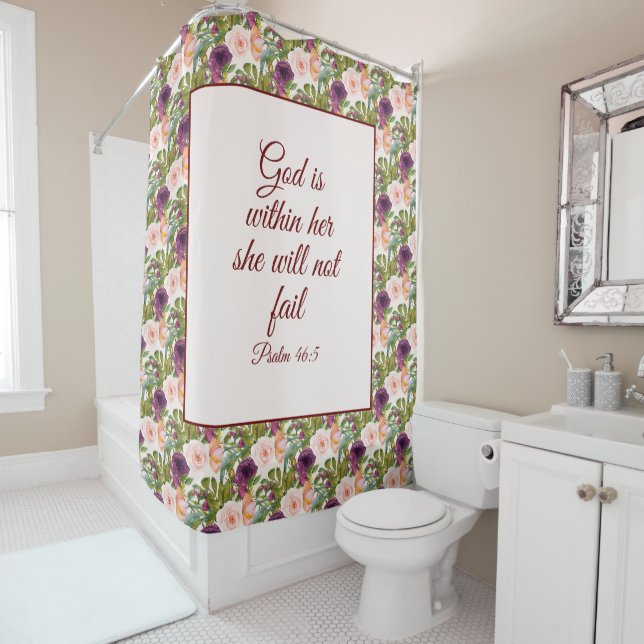 Burgundy Blush Pink Floral Christian Bible Verse (In Situ)