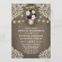 Burgundy Blush Pink Gold Rustic Rehearsal Dinner