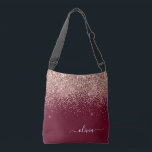 Burgundy Blush Pink Rose Gold Glitter Monogram Crossbody Bag<br><div class="desc">Rose Gold - Blush Pink and Burgundy anniversary,  baby shower or bachelorette party gift for someone that loves glam luxury and chic styles.</div>