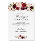 burgundy & blush pink unplugged ceremony sign