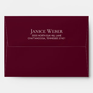 Burgundy Blush Pink Watercolor Floral Wedding Envelope