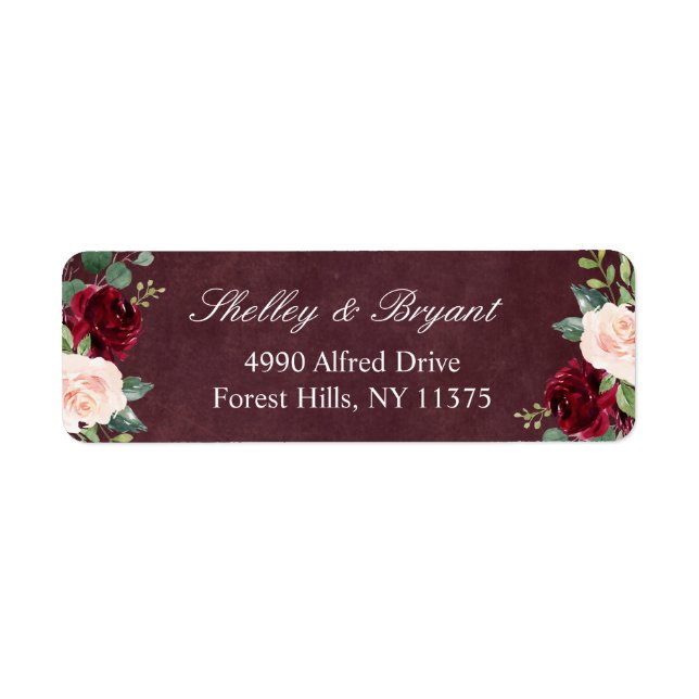 Burgundy Blush Red Watercolor Floral (Front)