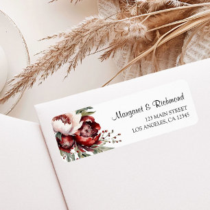 Burgundy Blush rose Floral Mariage Adresse