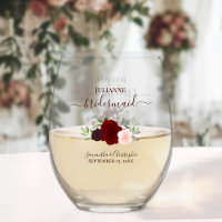 Burgundy Blush Roses Bridesmaid Maid of Honour Gif