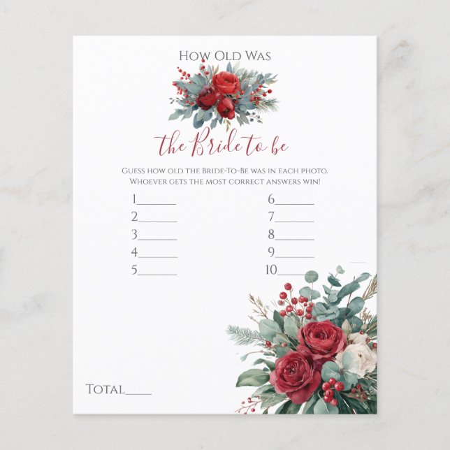 Burgundy & Blush Roses How Old Was The Bride  (Front)