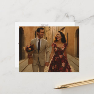 Burgundy Blush Thank You Postcard