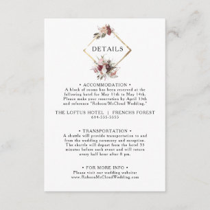 Burgundy Boho Floral Détails Carte de boîtier