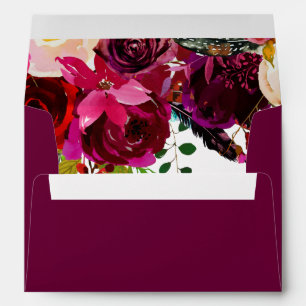 Burgundy Boho Floral Envelopes