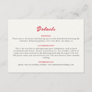 Burgundy Boho Rose Floral Pampas Grass Wedding Enclosure Card