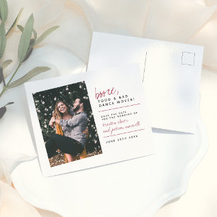 Burgundy Booze Food & Bad Dance Moves Postcard